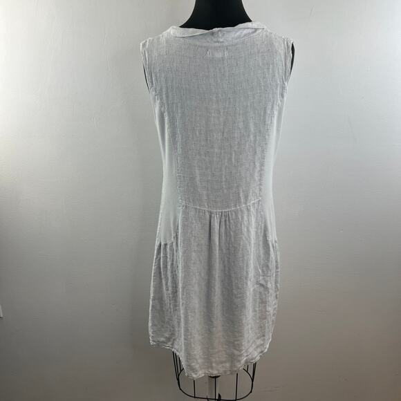 Lina Tomei Gray Tunic Top Linen Cowl Neck Sleeveless Size Medium M Made in ITALY - Picture 7 of 11